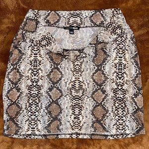 Snakeskin mini skirt